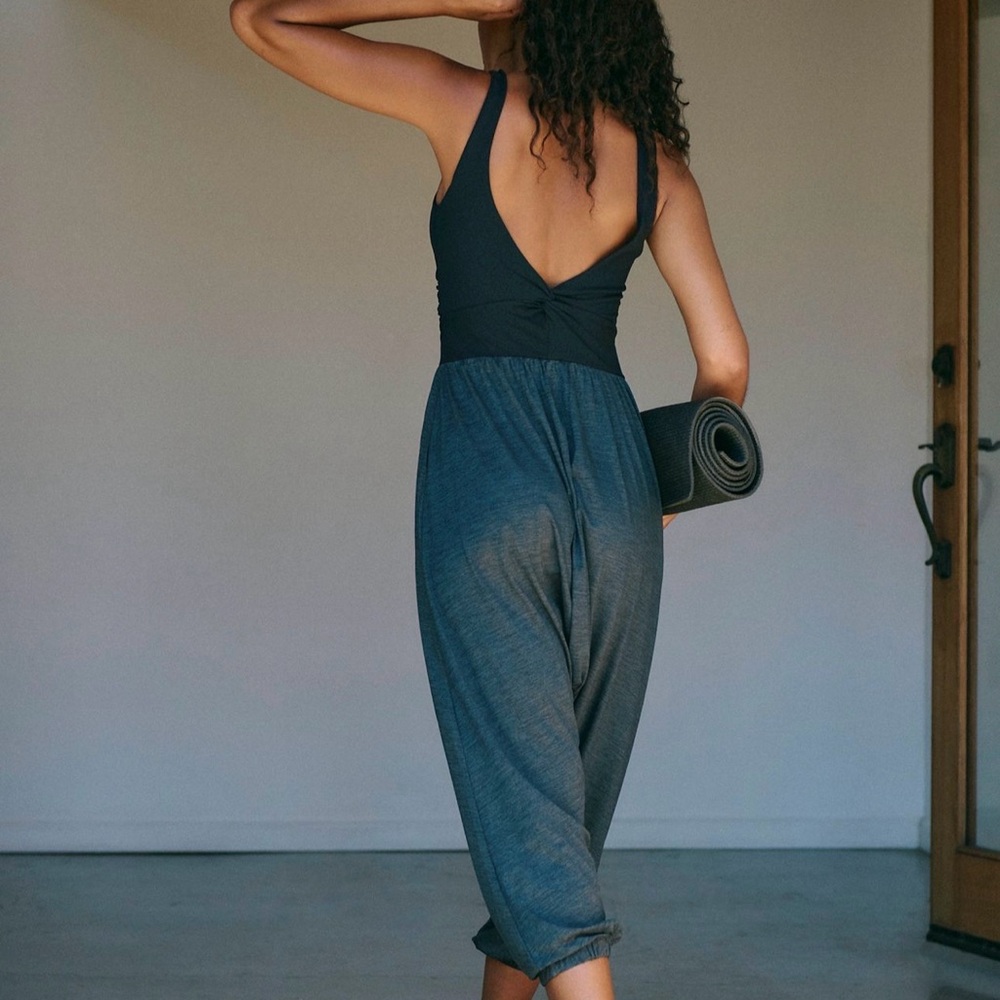 Free People Dark Gray Capri Jumpsuit - Picture 2 of 4